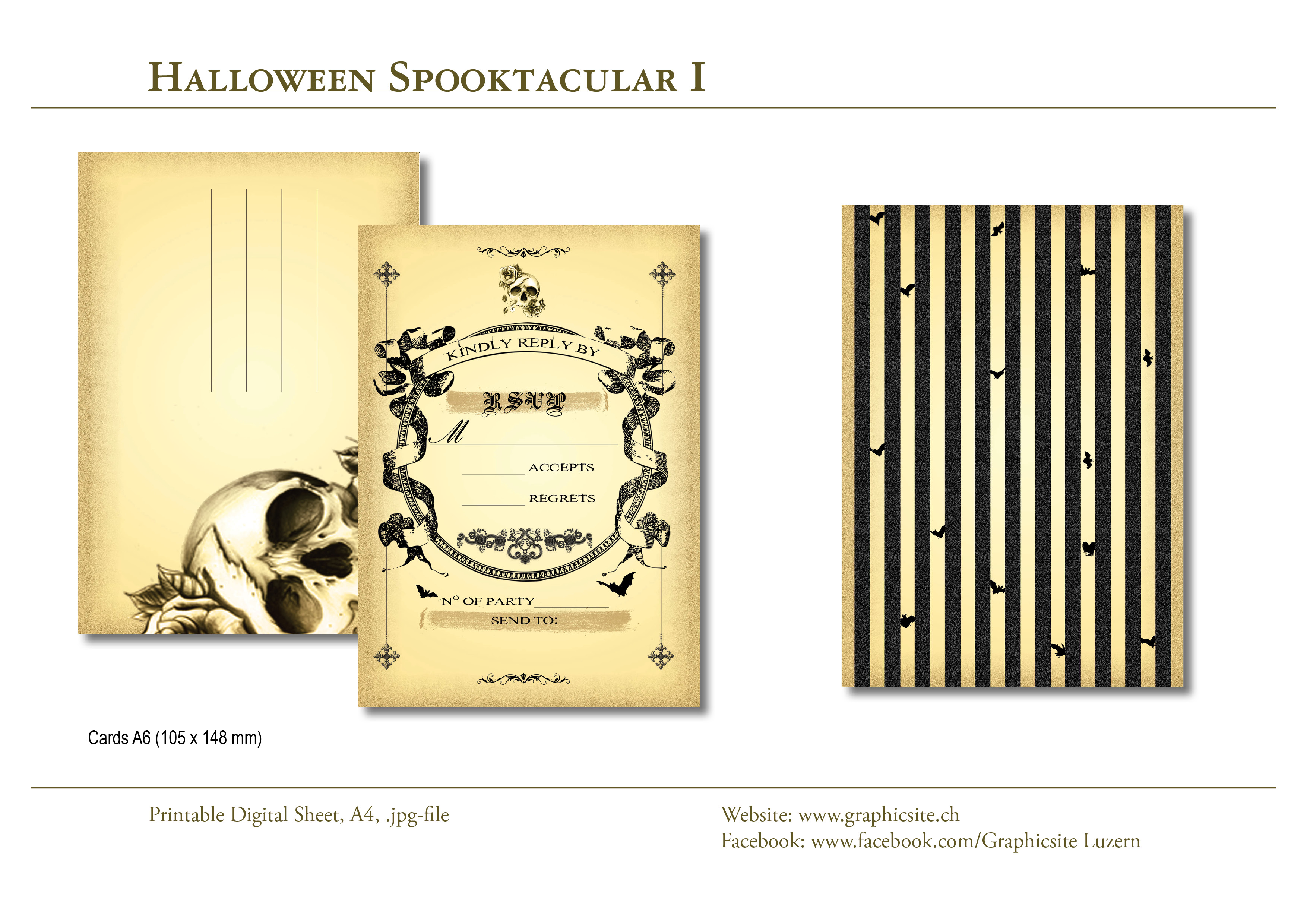 Printable Digital Sheets - DIN A-Cards - Halloween 1